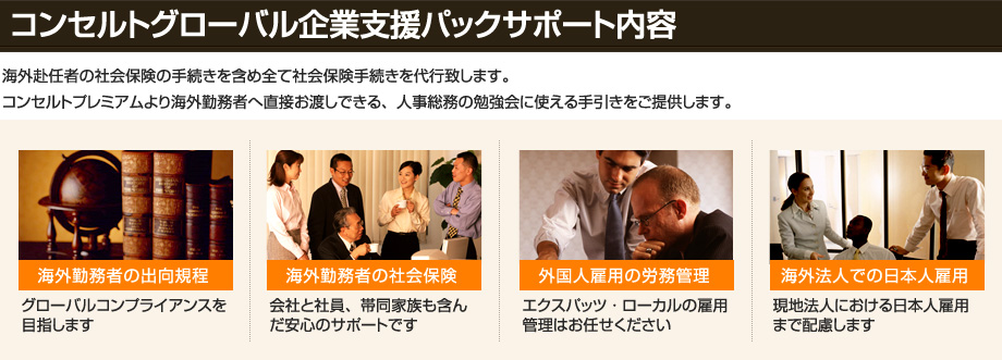 コンセルトグローバル企業支援パックサポート内容